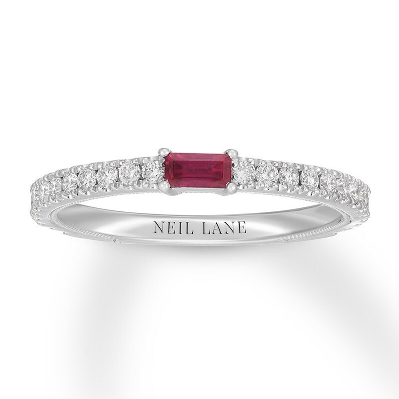 Main Image 1 of Neil Lane Ruby Anniversary Band 1/3 ct tw Diamonds 14K White Gold