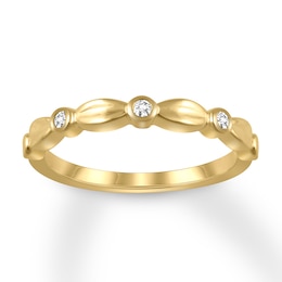 Now + Forever Diamond Anniversary Band 1/20 ct tw Round/Bezel 10K Yellow Gold
