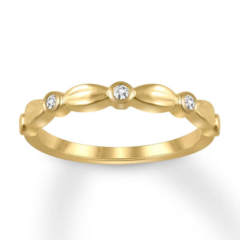 Main Image 1 of Now + Forever Diamond Anniversary Band 1/20 ct tw Round/Bezel 10K Yellow Gold