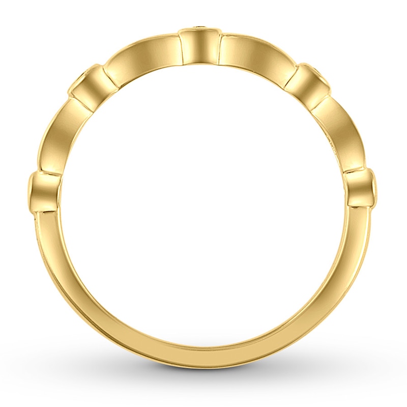 Main Image 2 of Now + Forever Diamond Anniversary Band 1/20 ct tw Round/Bezel 10K Yellow Gold
