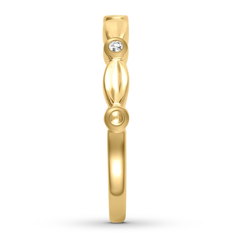 Main Image 3 of Now + Forever Diamond Anniversary Band 1/20 ct tw Round/Bezel 10K Yellow Gold
