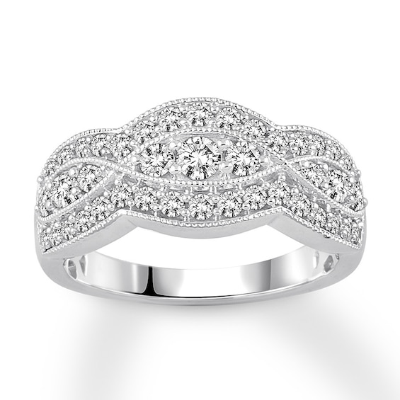 Now + Forever Diamond Anniversary Band 3/4 ct tw Round-cut 14K White Gold