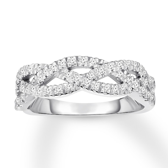 Now + Forever Diamond Anniversary Band 1/4 ct tw Round-cut 10K White Gold