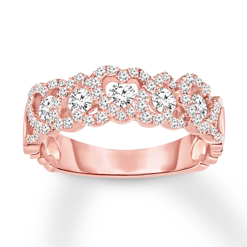 Main Image 1 of Now + Forever Diamond Anniversary Band 3/4 ct tw Round-cut 14K Rose Gold