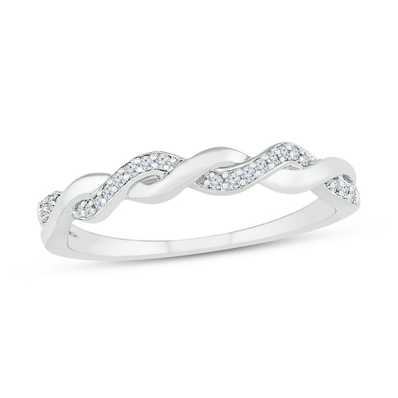 Now + Forever Diamond Anniversary Band 1/10 ct tw Round-cut 10K White Gold