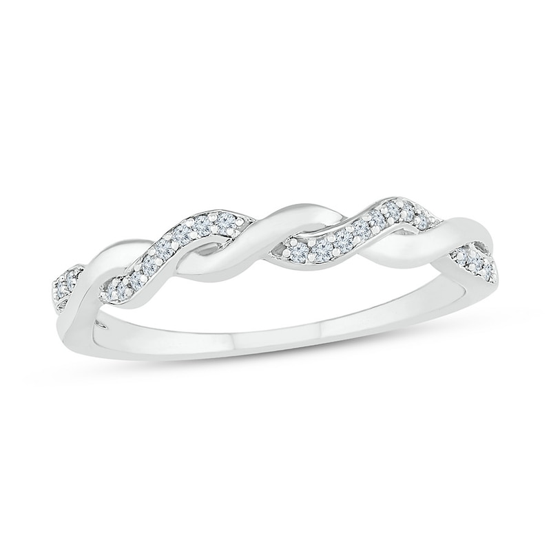 Diamond Anniversary Band 1/10 ct tw Round-cut 10K White Gold