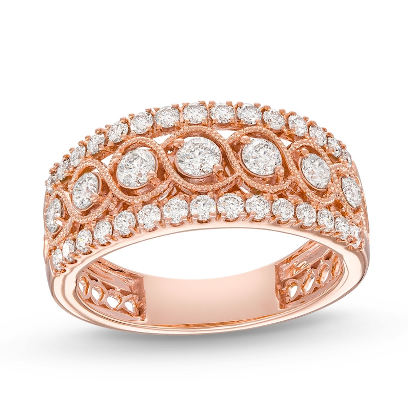 Main Image 1 of Diamond Anniversary Band 1 ct tw Round-cut 10K Rose Gold