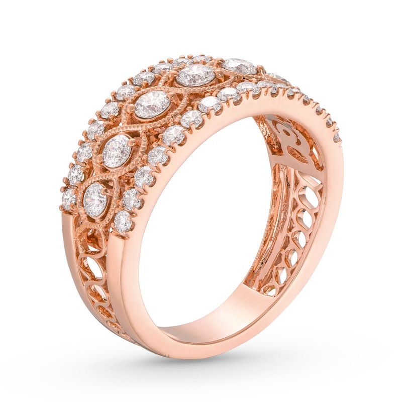 Main Image 2 of Diamond Anniversary Band 1 ct tw Round-cut 10K Rose Gold