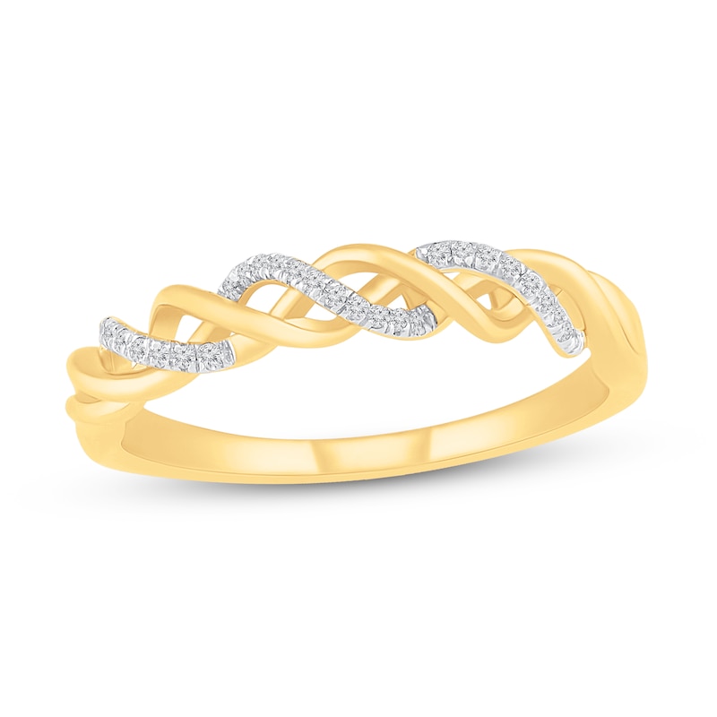 Diamond Anniversary Ring 1/10 ct tw 10K Yellow Gold | Kay