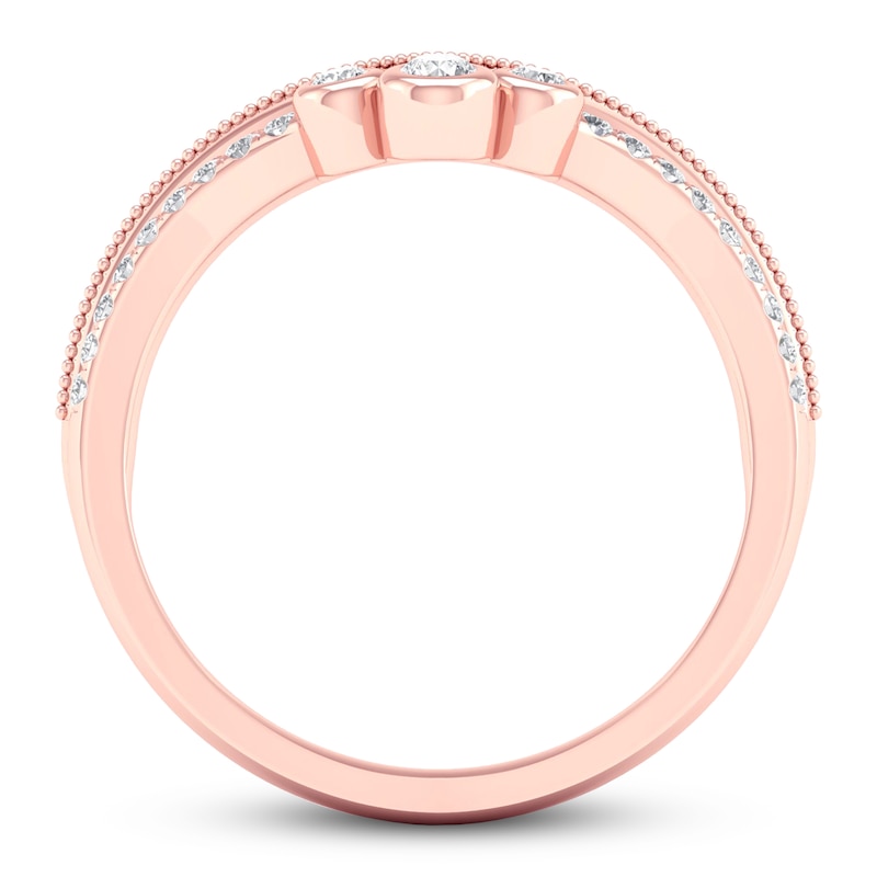 Diamond Anniversary Ring 1/5 ct tw 10K Rose Gold