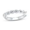 Thumbnail Image 0 of Diamond Anniversary Ring 1/3 ct tw Baguette/Round-cut 14K White Gold