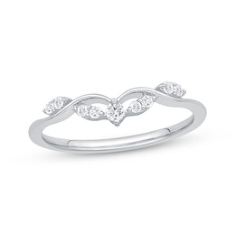 Now + Forever Diamond Enhancer Ring 1/8 ct tw Round-cut 14K White Gold
