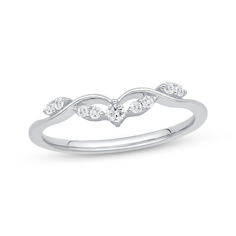 Main Image 1 of Now + Forever Diamond Enhancer Ring 1/8 ct tw Round-cut 14K White Gold