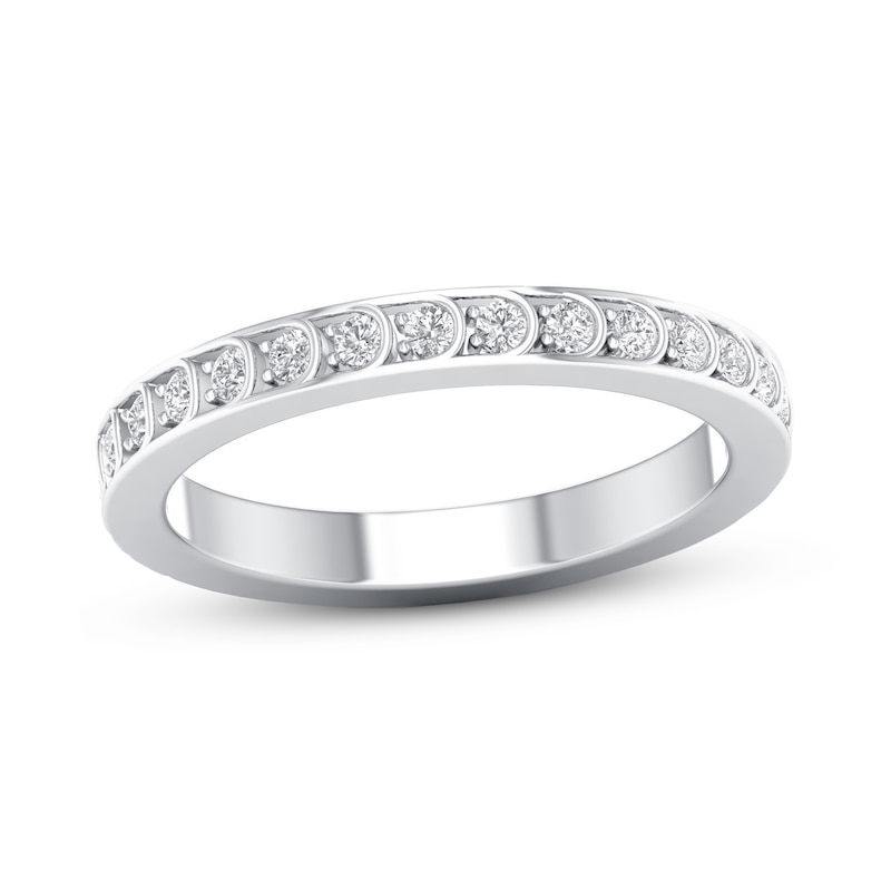 Diamond Anniversary Ring 1/4 ct tw 14K White Gold with 360