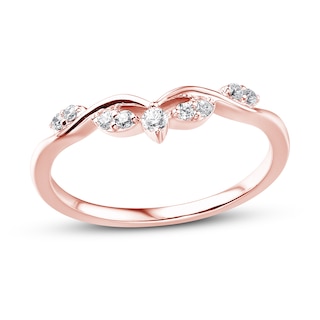 Now + Forever Diamond Contour Wedding Band 1/8 ct tw 14K Rose Gold