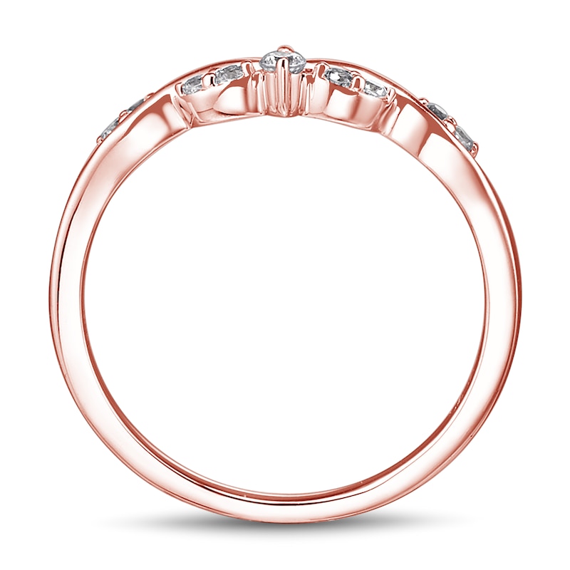 Main Image 2 of Now + Forever Diamond Contour Ring 1/8 ct tw 14K Rose Gold