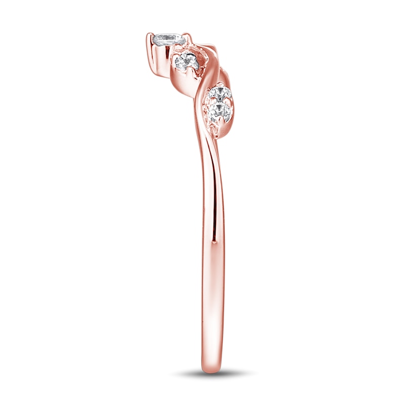 Main Image 3 of Now + Forever Diamond Contour Ring 1/8 ct tw 14K Rose Gold