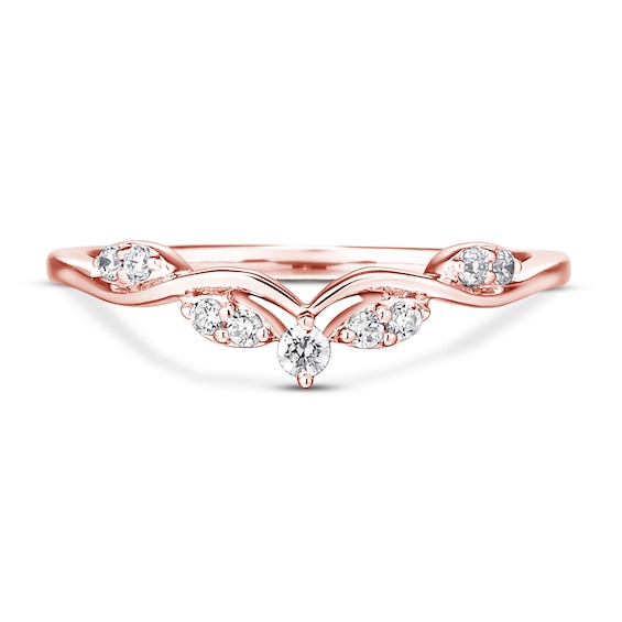 Thumbnail Image 4 of Now + Forever Diamond Contour Wedding Band 1/8 ct tw 14K Rose Gold