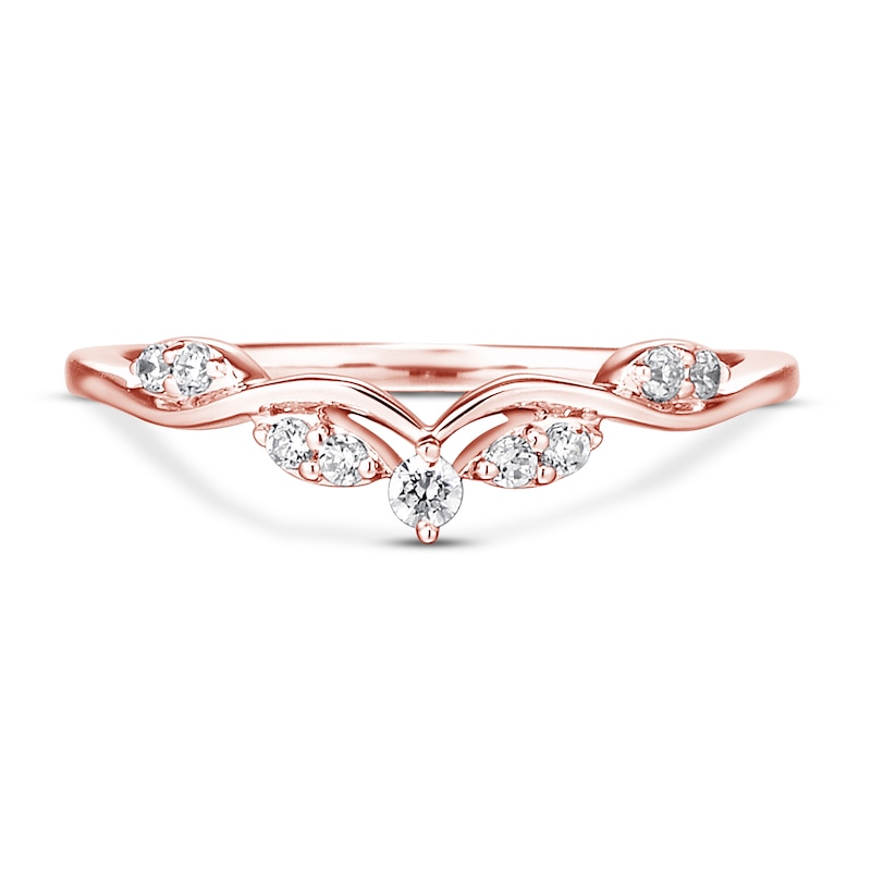 Main Image 4 of Now + Forever Diamond Contour Ring 1/8 ct tw 14K Rose Gold
