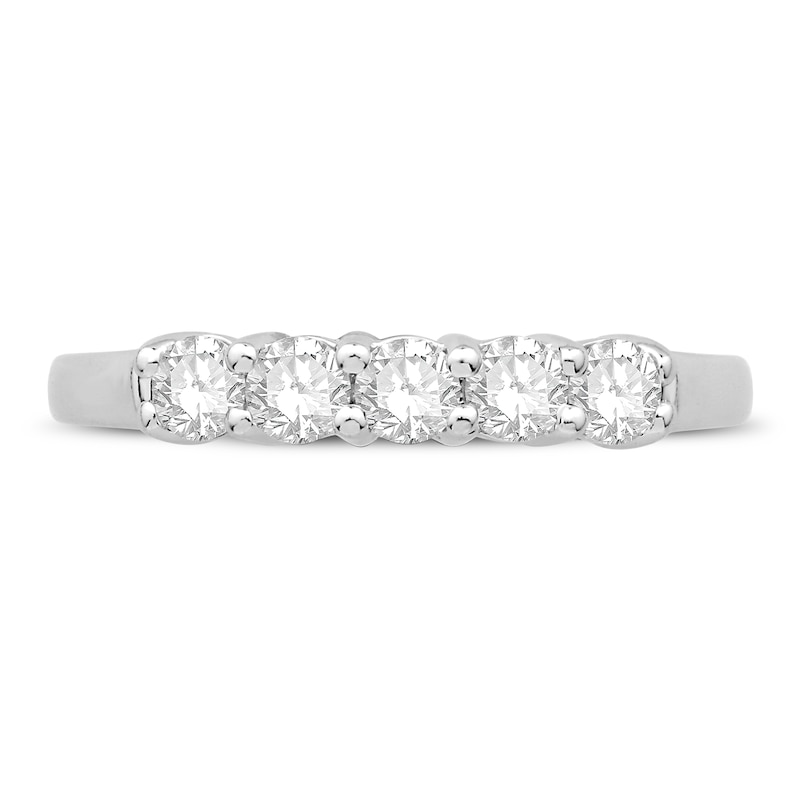 5-Stone Diamond Anniversary Ring 1/2 ct tw Round-cut 14K White Gold