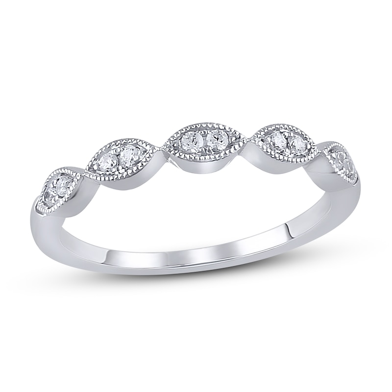 Diamond Anniversary Ring 1/10 ct tw in 10K White Gold