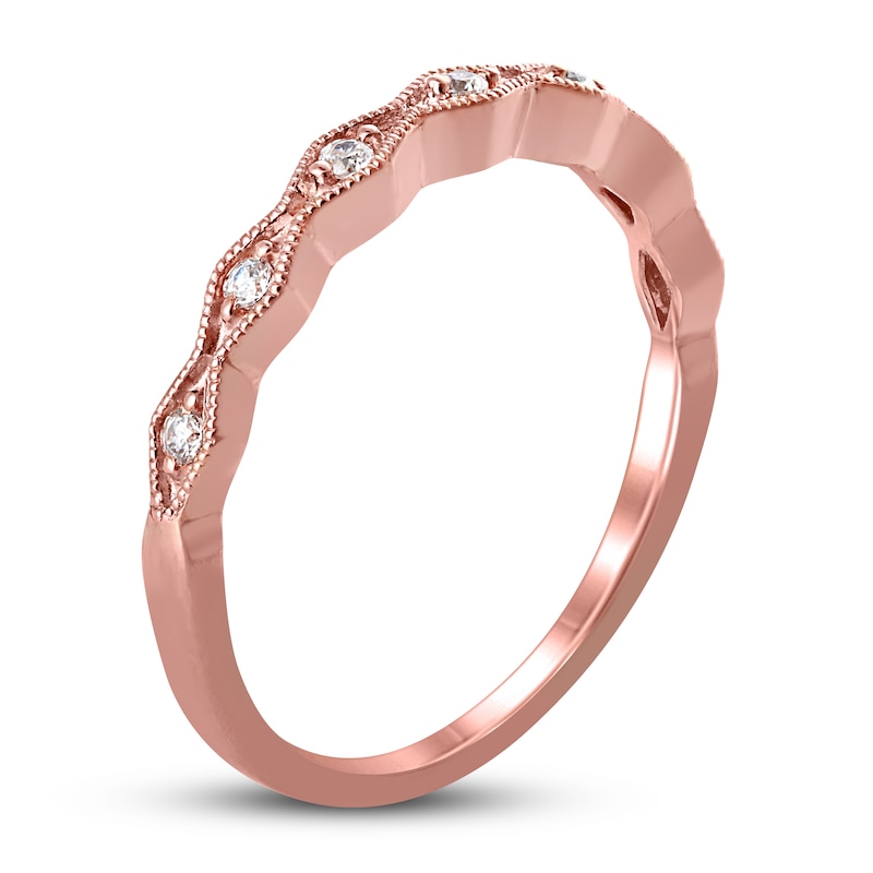 Diamond Anniversary Ring 1/10 ct tw in 10K Rose Gold