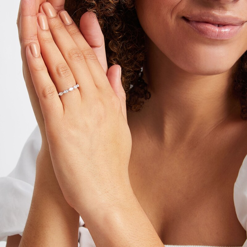 Main Image 4 of Neil Lane Premiere Diamond Anniversary Ring 1 ct tw Marquise-cut 14K White Gold