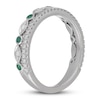 Thumbnail Image 1 of Neil Lane Diamond & Emerald Anniversary Ring 1/4 ct tw 14K White Gold