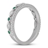 Thumbnail Image 2 of Neil Lane Diamond & Emerald Anniversary Ring 1/4 ct tw 14K White Gold