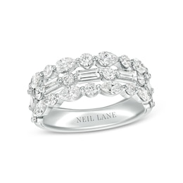 Neil Lane Premiere Diamond Anniversary Ring 2 ct tw Round/Pear/Baguette 14K White Gold