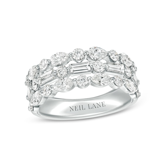 Neil Lane Premiere Diamond Anniversary Ring 2 ct tw Round/Pear/Baguette 14K White Gold