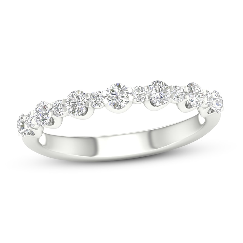 Diamond Anniversary Ring 1/2 ct tw Round-cut 14K White Gold