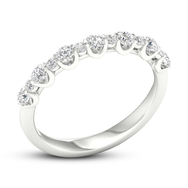 Diamond Anniversary Ring 1/2 ct tw Round-cut 14K White Gold