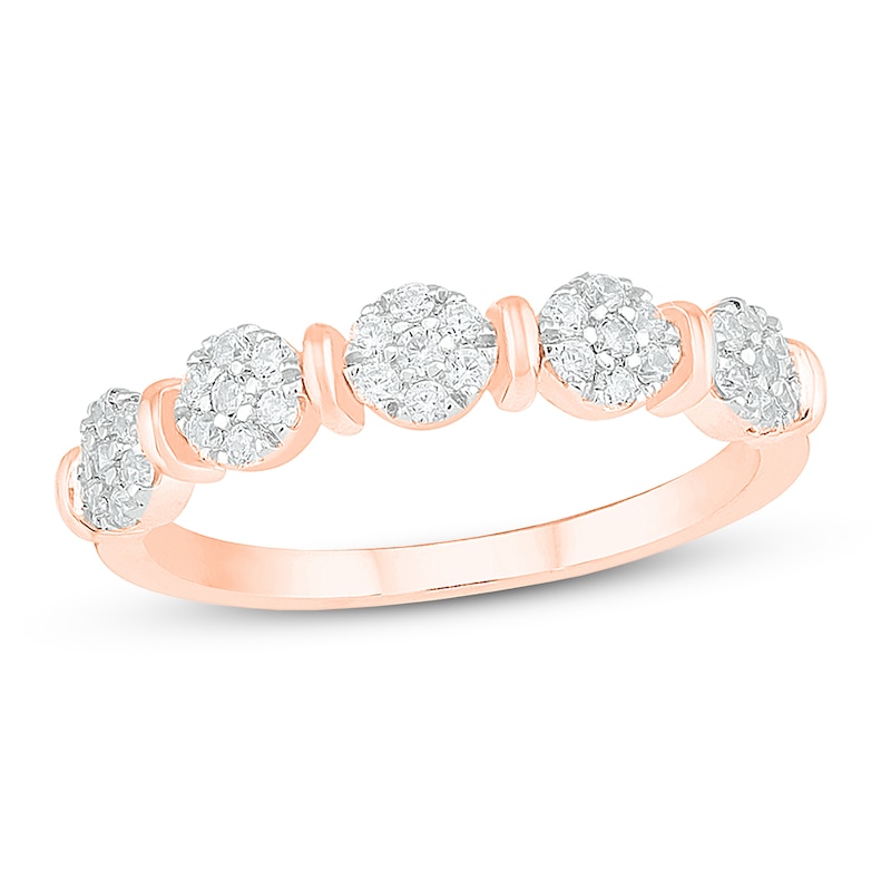 Main Image 1 of Now + Forever Diamond Anniversary Ring 1/4 ct tw Round-cut 10K Rose Gold