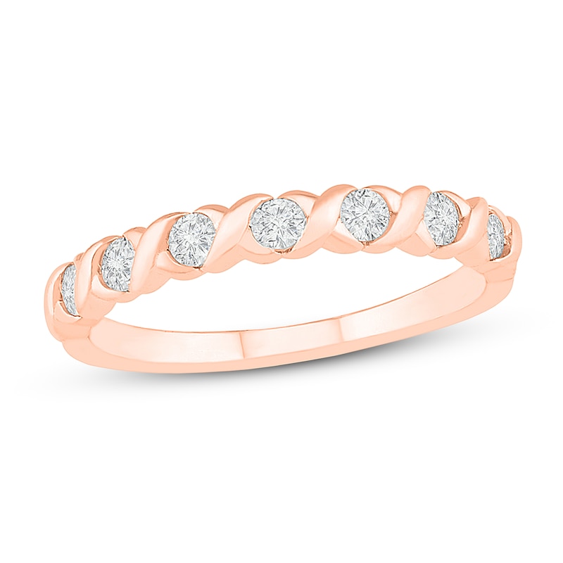 Diamond Anniversary Ring 1/3 ct tw Round-cut 10K Rose Gold