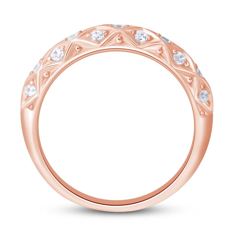 Diamond Anniversary Ring 1/4 ct tw Round-cut 10K Rose Gold