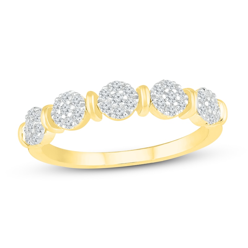 Main Image 1 of Now + Forever Diamond Anniversary Ring 1/4 ct tw Round-cut 10K Yellow Gold