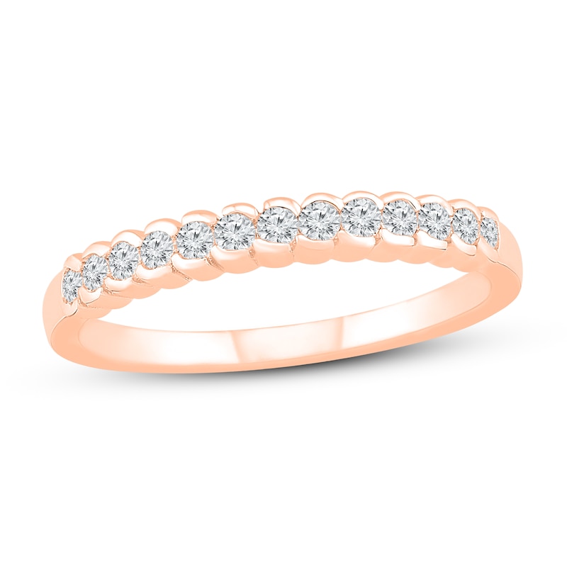 Diamond Anniversary Ring 1/4 ct tw Round-cut 10K Rose Gold