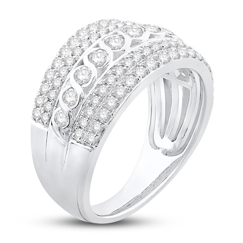 Diamond Anniversary Ring 1 ct tw 10K White Gold