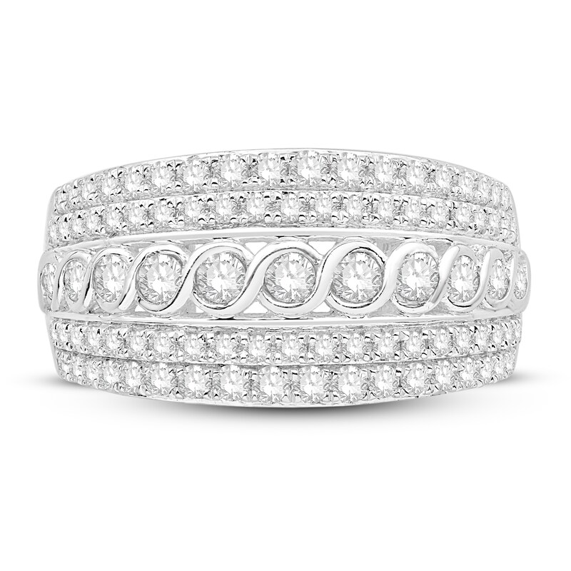 Diamond Anniversary Ring 1 ct tw 10K White Gold