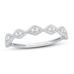 Now + Forever Diamond Anniversary Ring 1/10 ct tw Round-cut 10K White Gold