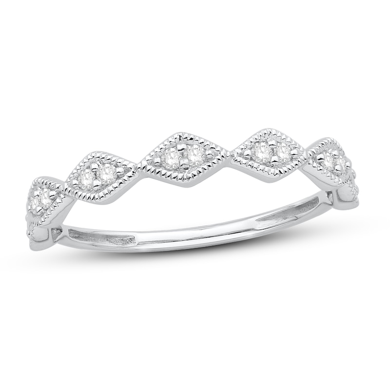 Main Image 1 of Now + Forever Diamond Anniversary Ring 1/10 ct tw Round-cut 10K White Gold
