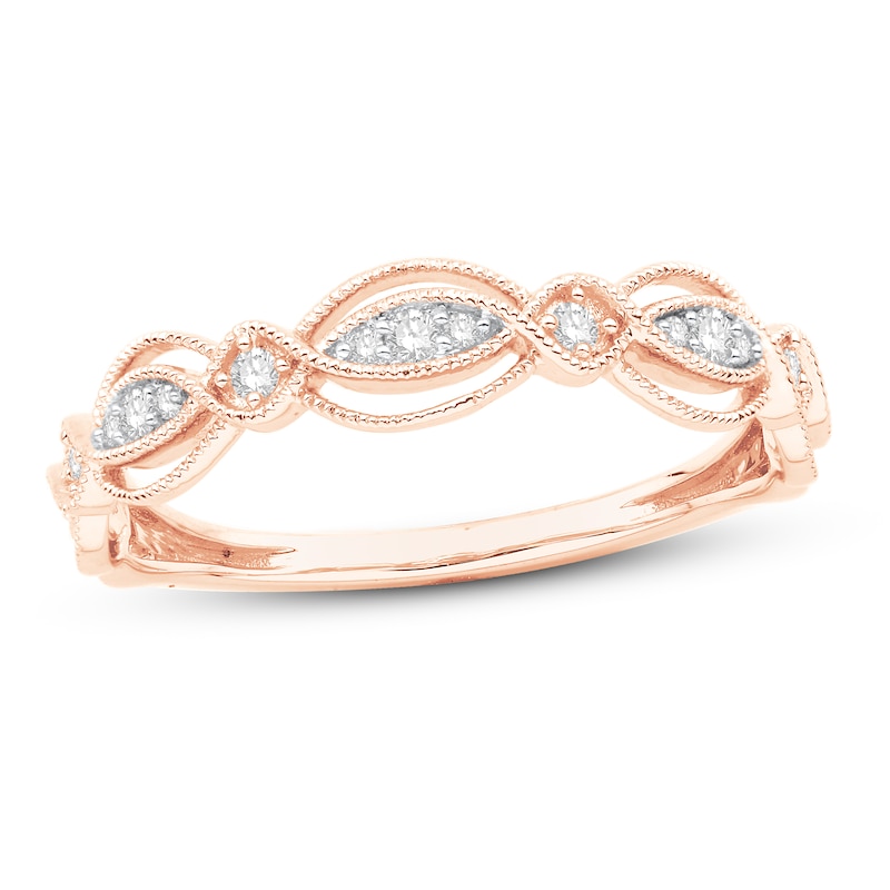 Main Image 1 of Now + Forever Diamond Anniversary Ring 1/10 ct tw Round-cut 10K Rose Gold