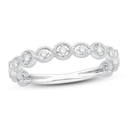 Now + Forever Diamond Anniversary Ring 1/10 ct tw Round-cut 10K White Gold