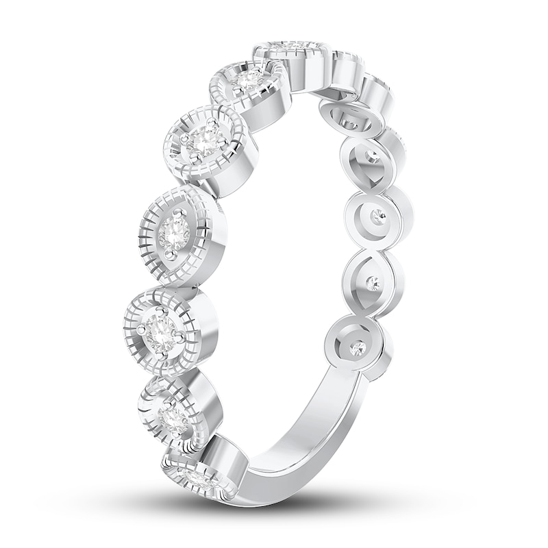 Diamond Anniversary Ring 1/10 ct tw Round-cut 10K White Gold