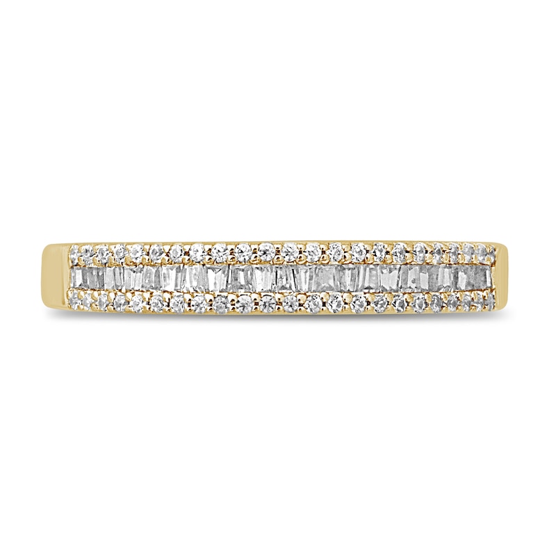 Main Image 3 of Now + Forever Diamond Anniversary Ring 1/4 ct tw Round/Baguette 10K Yellow Gold