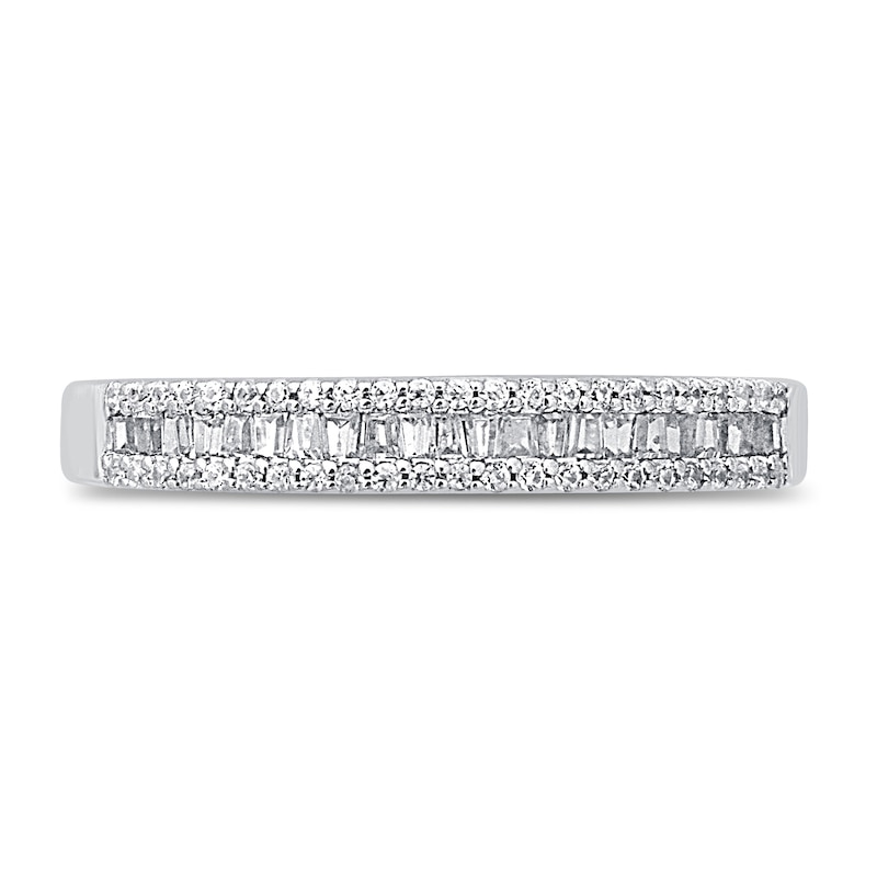 Main Image 3 of Now + Forever Diamond Anniversary Ring 1/4 ct tw Round/Baguette 10K White Gold