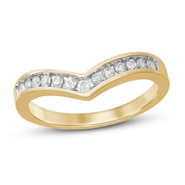 Now + Forever Diamond Contour Ring 1/4 ct tw Round-cut 10K Yellow Gold