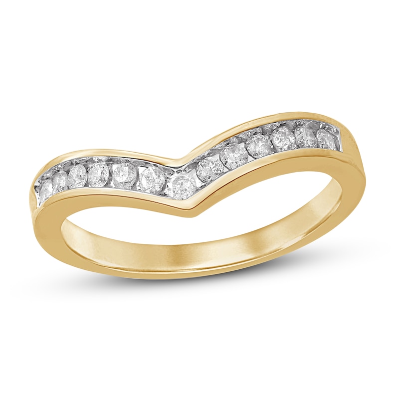 Main Image 1 of Now + Forever Diamond Contour Ring 1/4 ct tw Round-cut 10K Yellow Gold