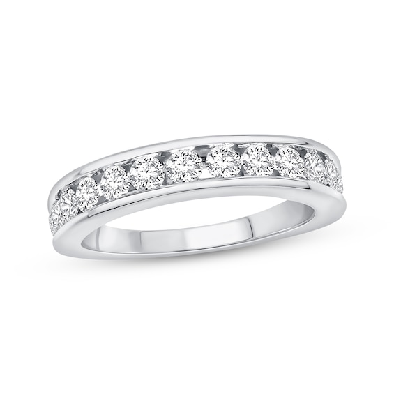 Diamond Anniversary Ring 1 ct tw Round-cut 10K White Gold